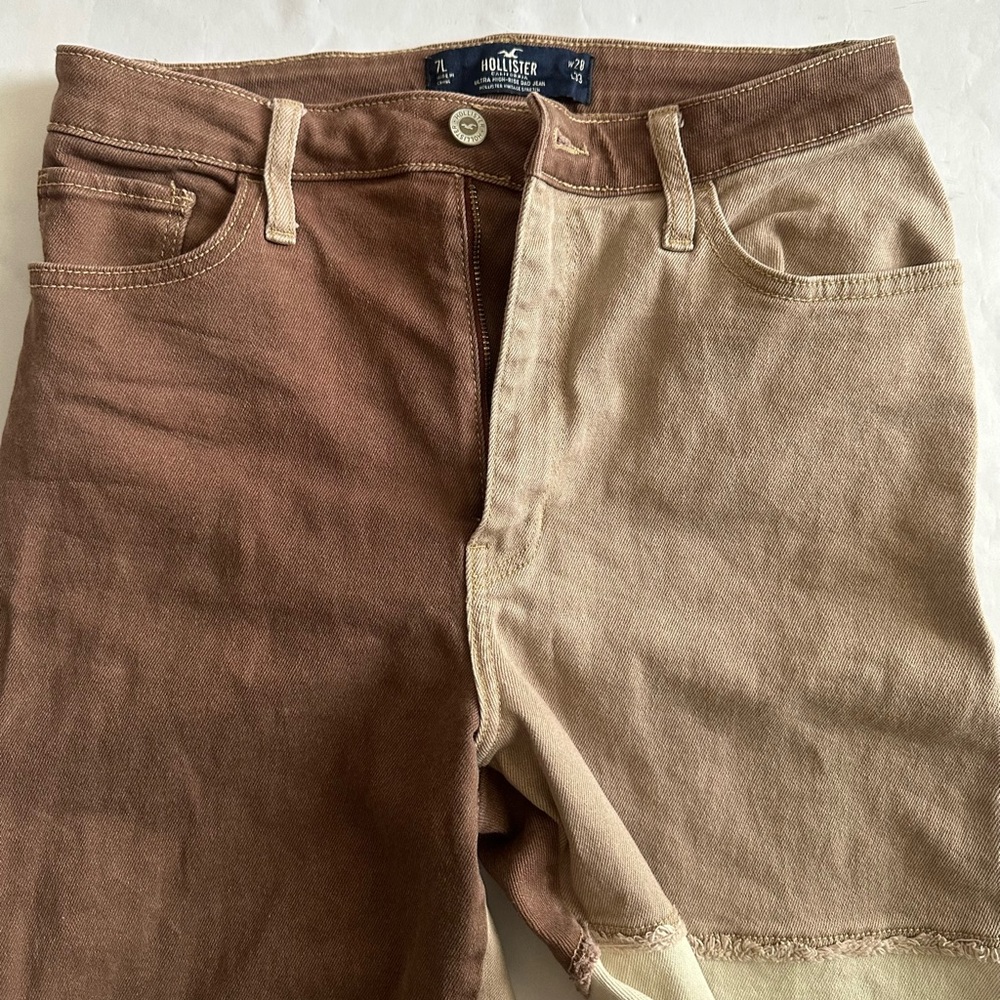 Hollister Patchwork Brown and Cream Pants - Picture 3 of 3